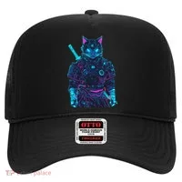 Futuristic Cat Japanese Samurai Hat thumb 0