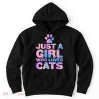 Funny Cute Just A Girl Who Loves Cats Hoodie thumb 0