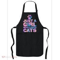 Funny Cute Just A Girl Who Loves Cats Apron thumb 0