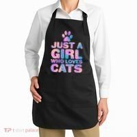 Funny Cute Just A Girl Who Loves Cats Apron thumb 2