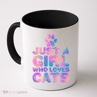Funny Cute Just A Girl Who Loves Cats Coffee Mug thumb 0