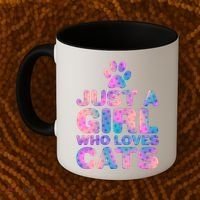 Funny Cute Just A Girl Who Loves Cats Coffee Mug thumb 2