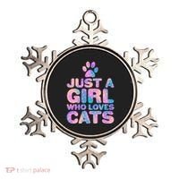Funny Cute Just A Girl Who Loves Cats Ornament thumb 0