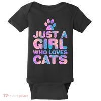 Funny Cute Just A Girl Who Loves Cats Baby Bodysuit thumb 0