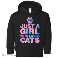 Funny Cute Just A Girl Who Loves Cats Toddler Hoodie thumb 0