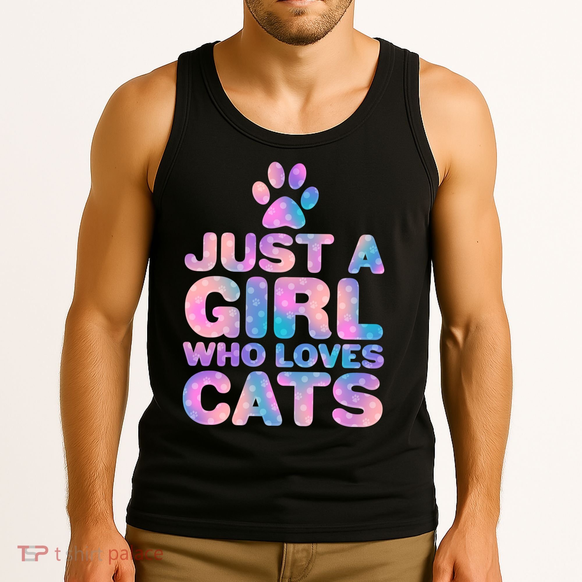 Funny Cute Just A Girl Who Loves Cats Tank Top