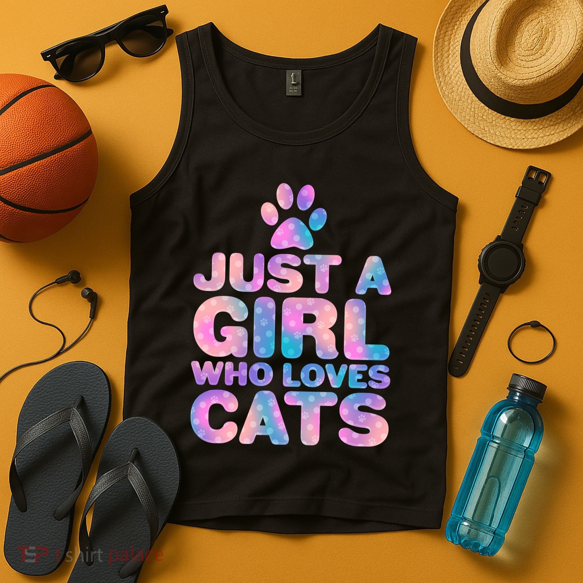 Funny Cute Just A Girl Who Loves Cats Tank Top