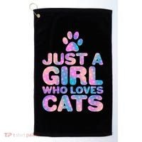 Funny Cute Just A Girl Who Loves Cats Golf Towel thumb 0