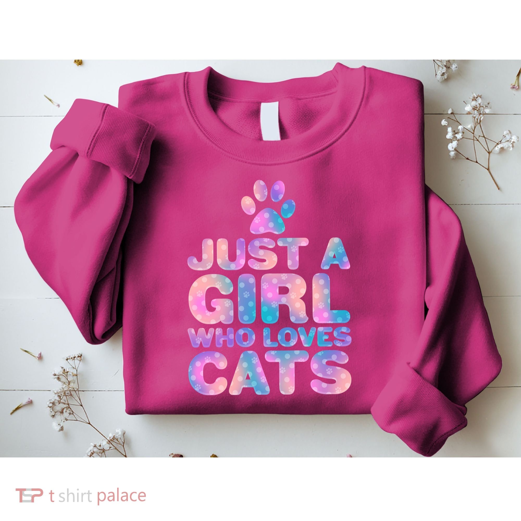 Funny Cute Just A Girl Who Loves Cats Sweatshirt