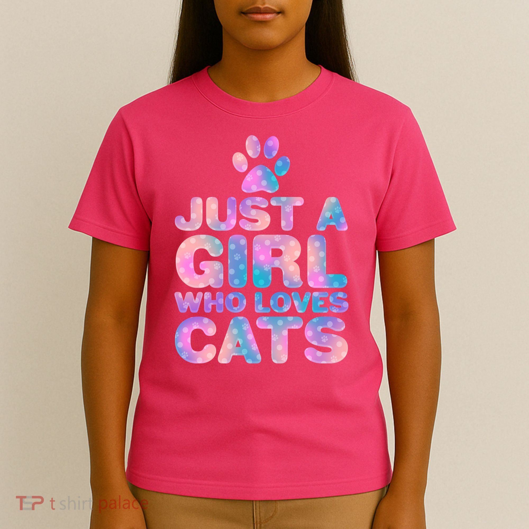 Funny Cute Just A Girl Who Loves Cats T-Shirt