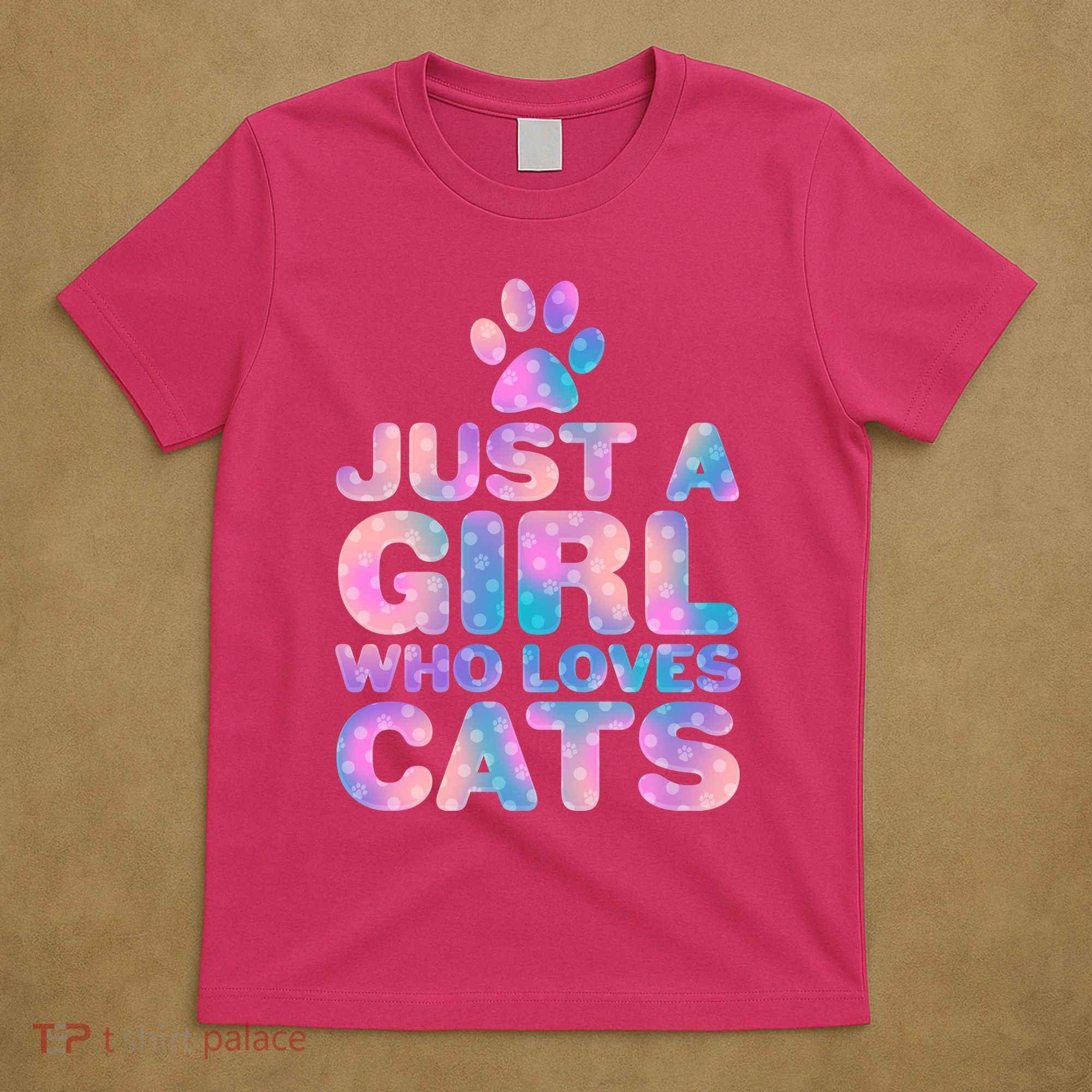 Funny Cute Just A Girl Who Loves Cats T-Shirt