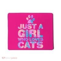 Funny Cute Just A Girl Who Loves Cats Mousepad thumb 0