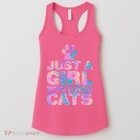 Funny Cute Just A Girl Who Loves Cats Women's Tank Top thumb 0