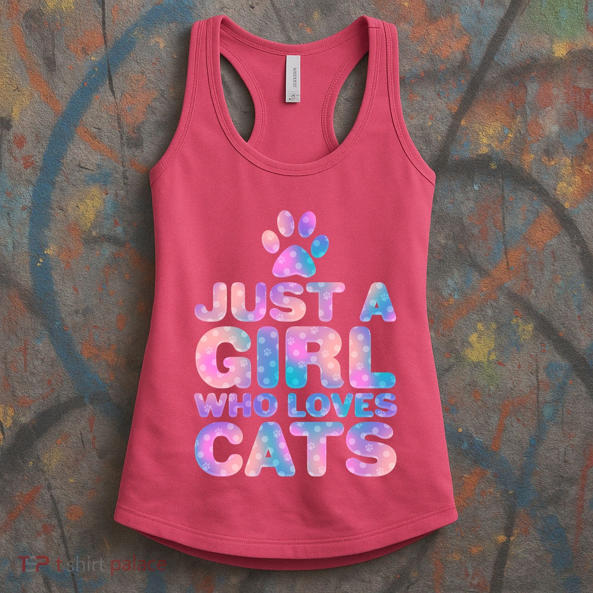 Funny Cute Just A Girl Who Loves Cats Women's Tank Top