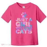 Funny Cute Just A Girl Who Loves Cats Toddler T-Shirt thumb 0