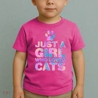 Funny Cute Just A Girl Who Loves Cats Toddler T-Shirt thumb 2