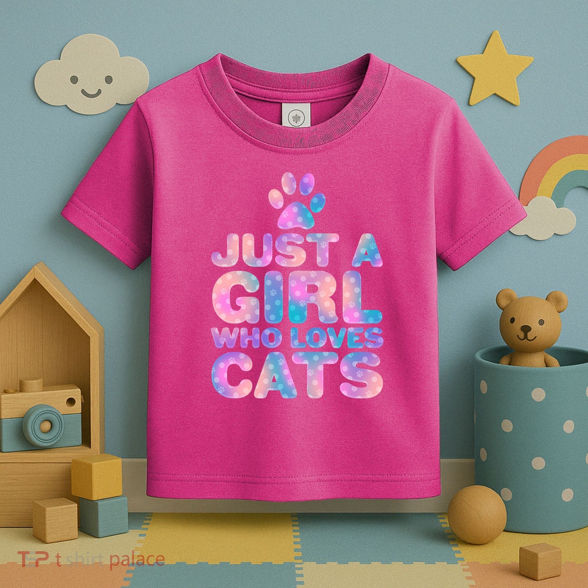Funny Cute Just A Girl Who Loves Cats Toddler T-Shirt
