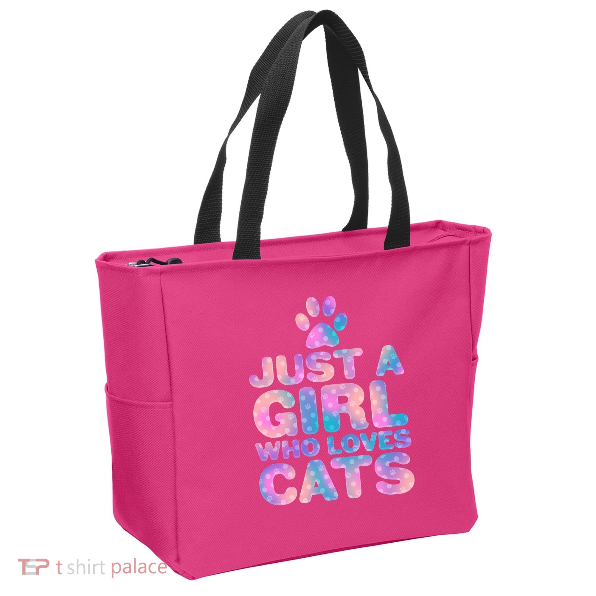 Funny Cute Just A Girl Who Loves Cats Tote Bag