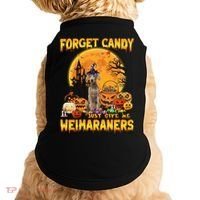 Forget Candy Just Give Me Weimaraners Pumpkin Halloween Gift Doggie Tank thumb 0
