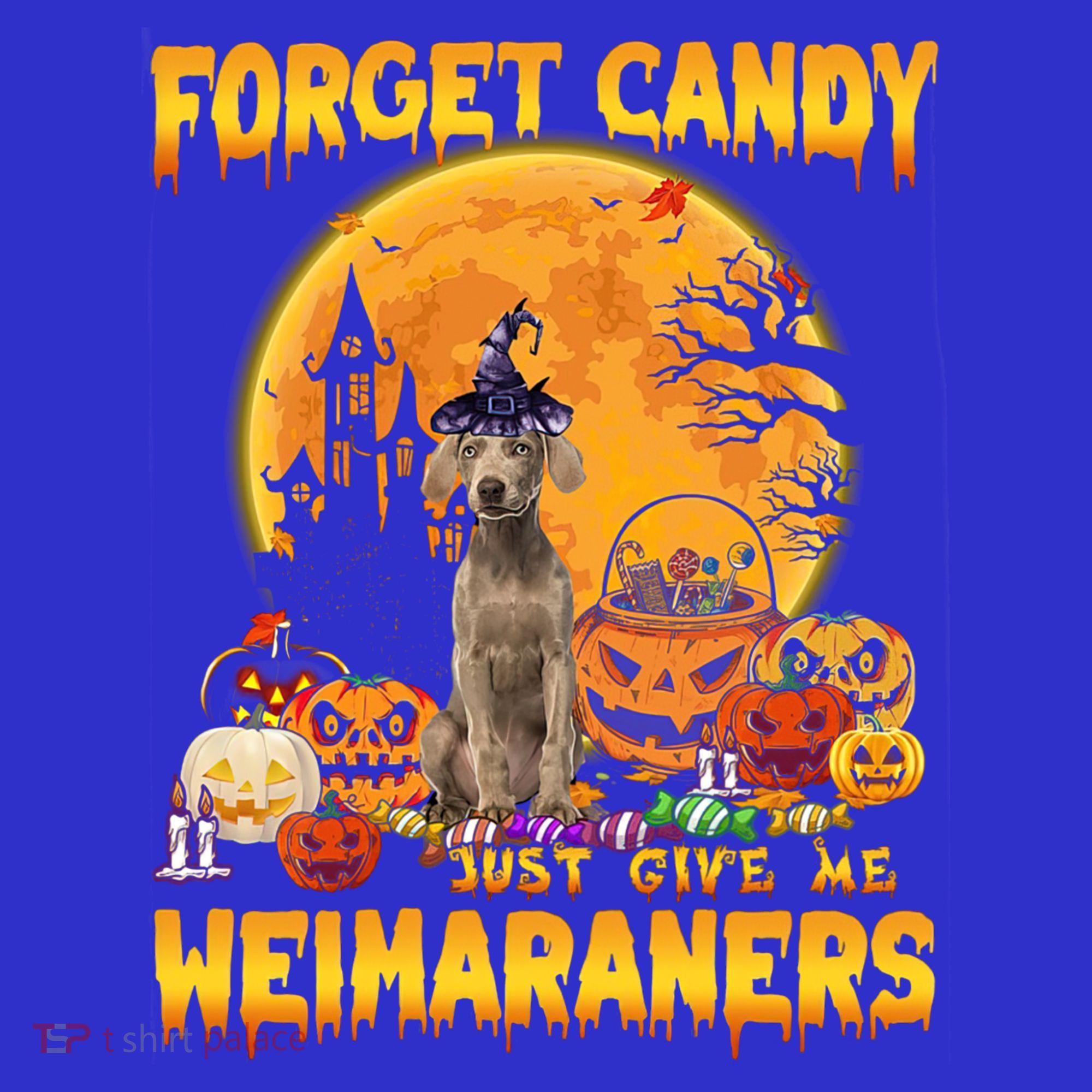Forget Candy Just Give Me Weimaraners Pumpkin Halloween Gift Women's Tank Top