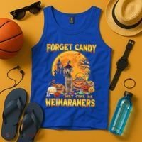 Forget Candy Just Give Me Weimaraners Pumpkin Halloween Gift Tank Top thumb 4