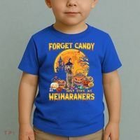 Forget Candy Just Give Me Weimaraners Pumpkin Halloween Gift Toddler T-Shirt thumb 2