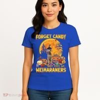Forget Candy Just Give Me Weimaraners Pumpkin Halloween Gift Women's T-Shirt thumb 4