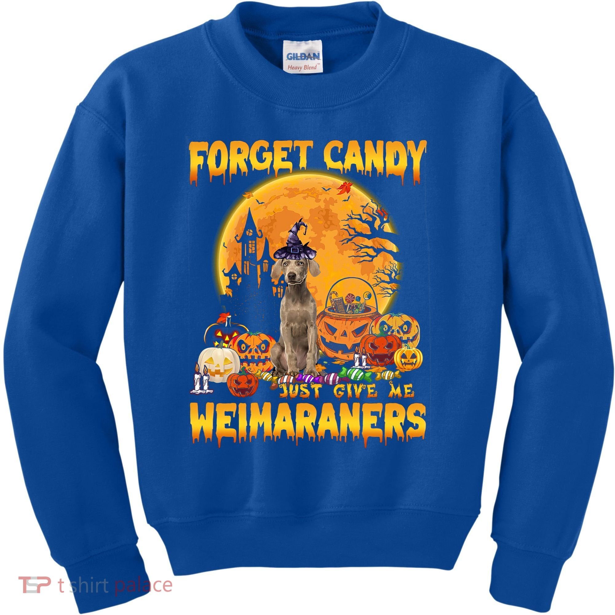 Forget Candy Just Give Me Weimaraners Pumpkin Halloween Gift Kids Sweatshirt