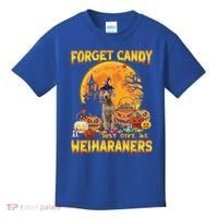 Forget Candy Just Give Me Weimaraners Pumpkin Halloween Gift Kids T-Shirt thumb 0