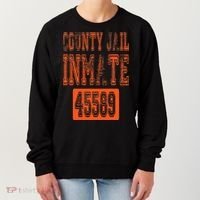 Funny County Jail Inmate Prisoner Costume Party Orange Women's Sweatshirt thumb 0