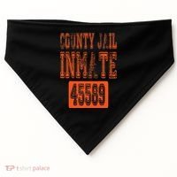 Funny County Jail Inmate Prisoner Costume Party Orange USA-Made Doggie Bandana thumb 0
