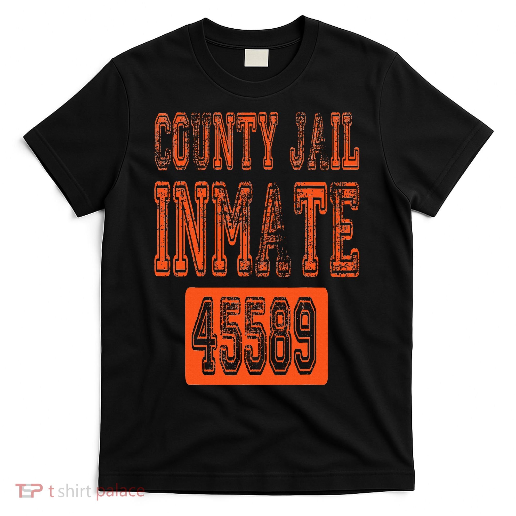 Funny County Jail Inmate Prisoner Costume Party Orange T-Shirt