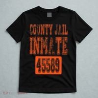 Funny County Jail Inmate Prisoner Costume Party Orange T-Shirt thumb 5