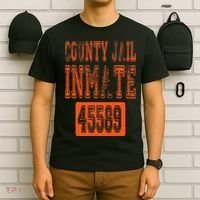 Funny County Jail Inmate Prisoner Costume Party Orange T-Shirt thumb 6