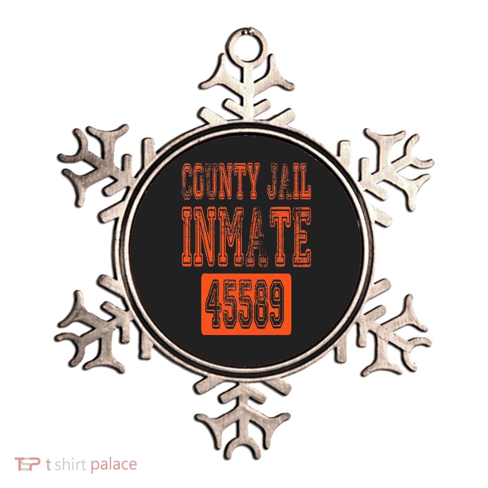 Funny County Jail Inmate Prisoner Costume Party Orange Ornament
