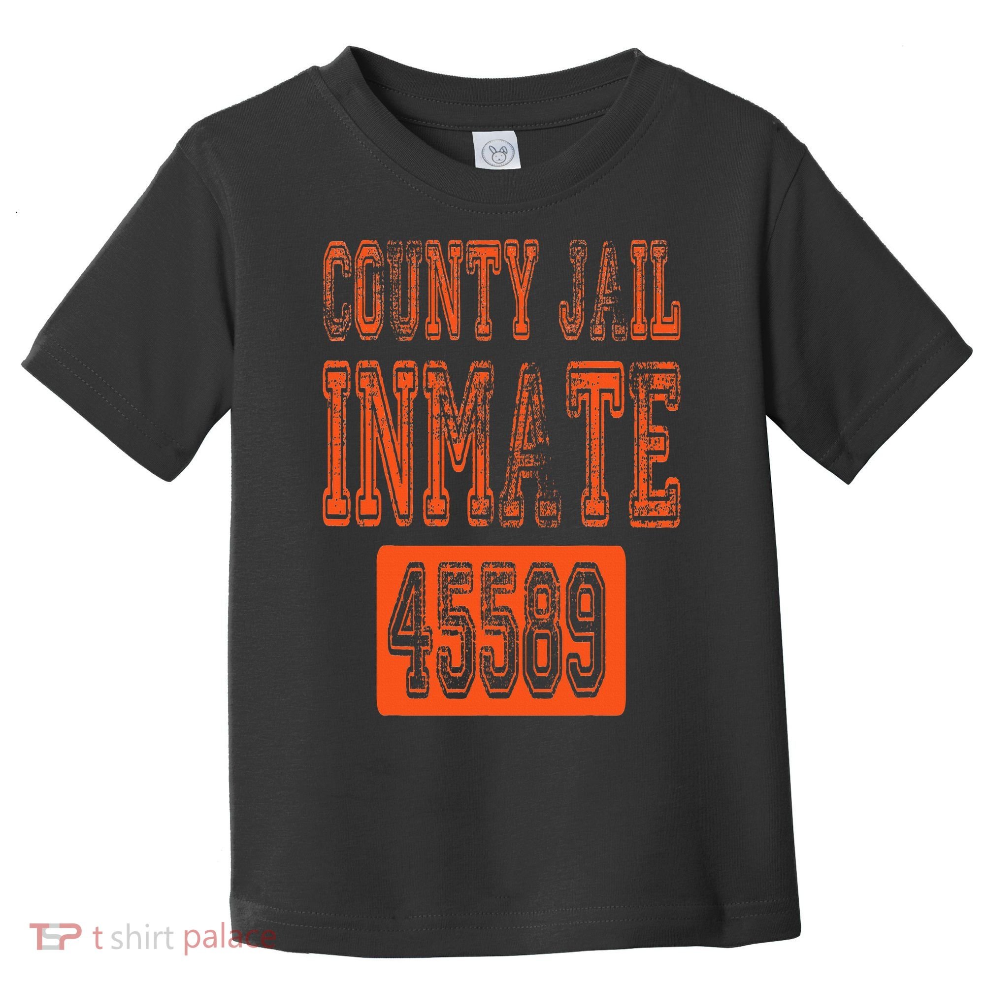 Funny County Jail Inmate Prisoner Costume Party Orange Toddler T-Shirt