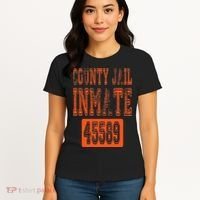 Funny County Jail Inmate Prisoner Costume Party Orange Women's T-Shirt thumb 4