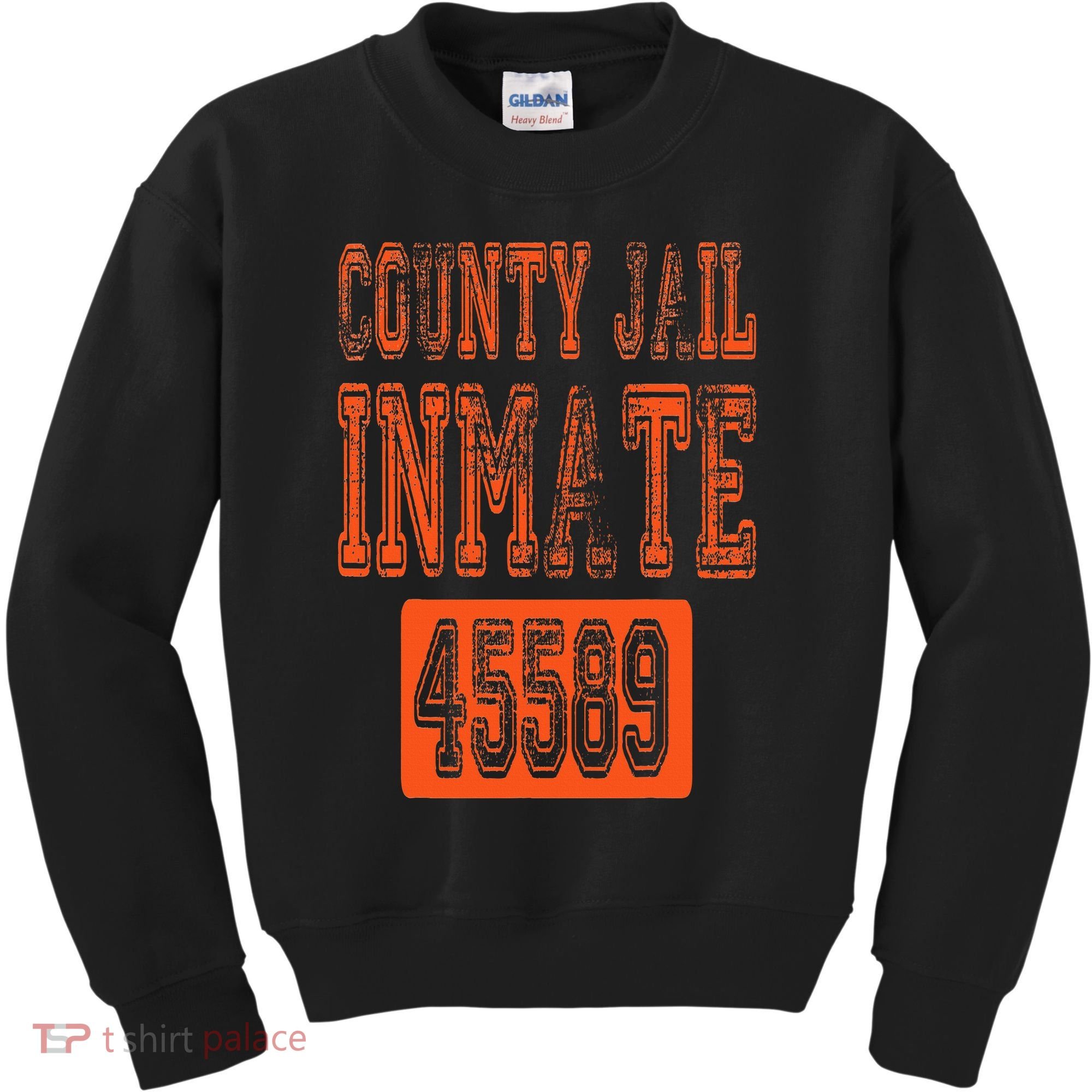 Funny County Jail Inmate Prisoner Costume Party Orange Kids Sweatshirt