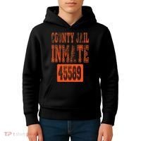 Funny County Jail Inmate Prisoner Costume Party Orange Kids Hoodie thumb 4