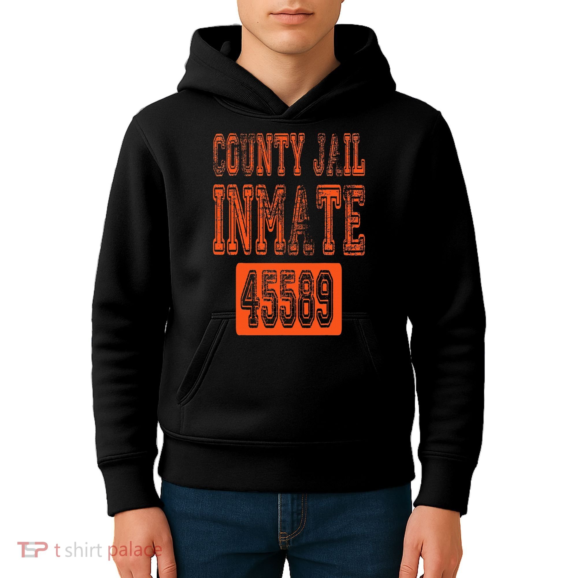 Funny County Jail Inmate Prisoner Costume Party Orange Kids Hoodie