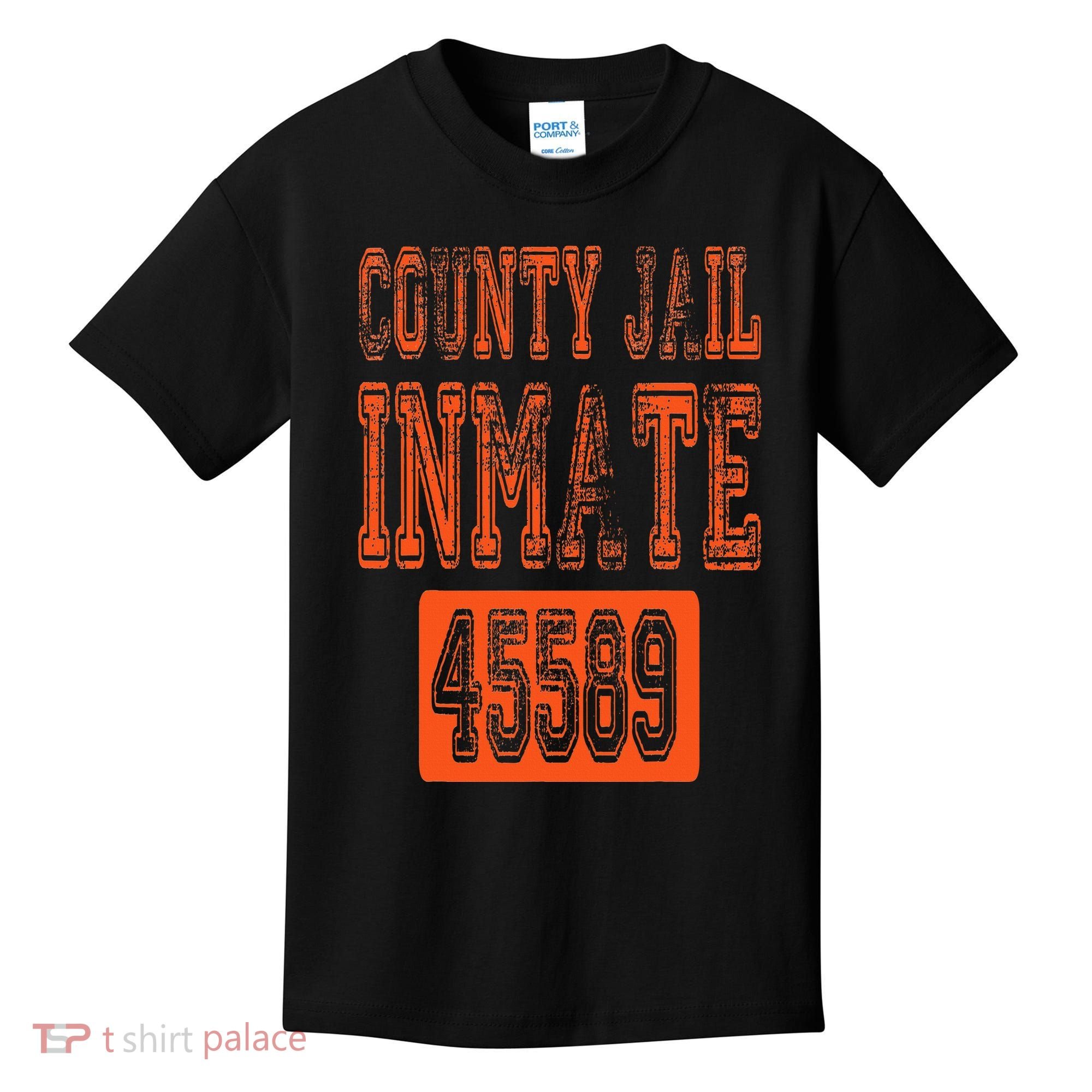 Funny County Jail Inmate Prisoner Costume Party Orange Kids T-Shirt