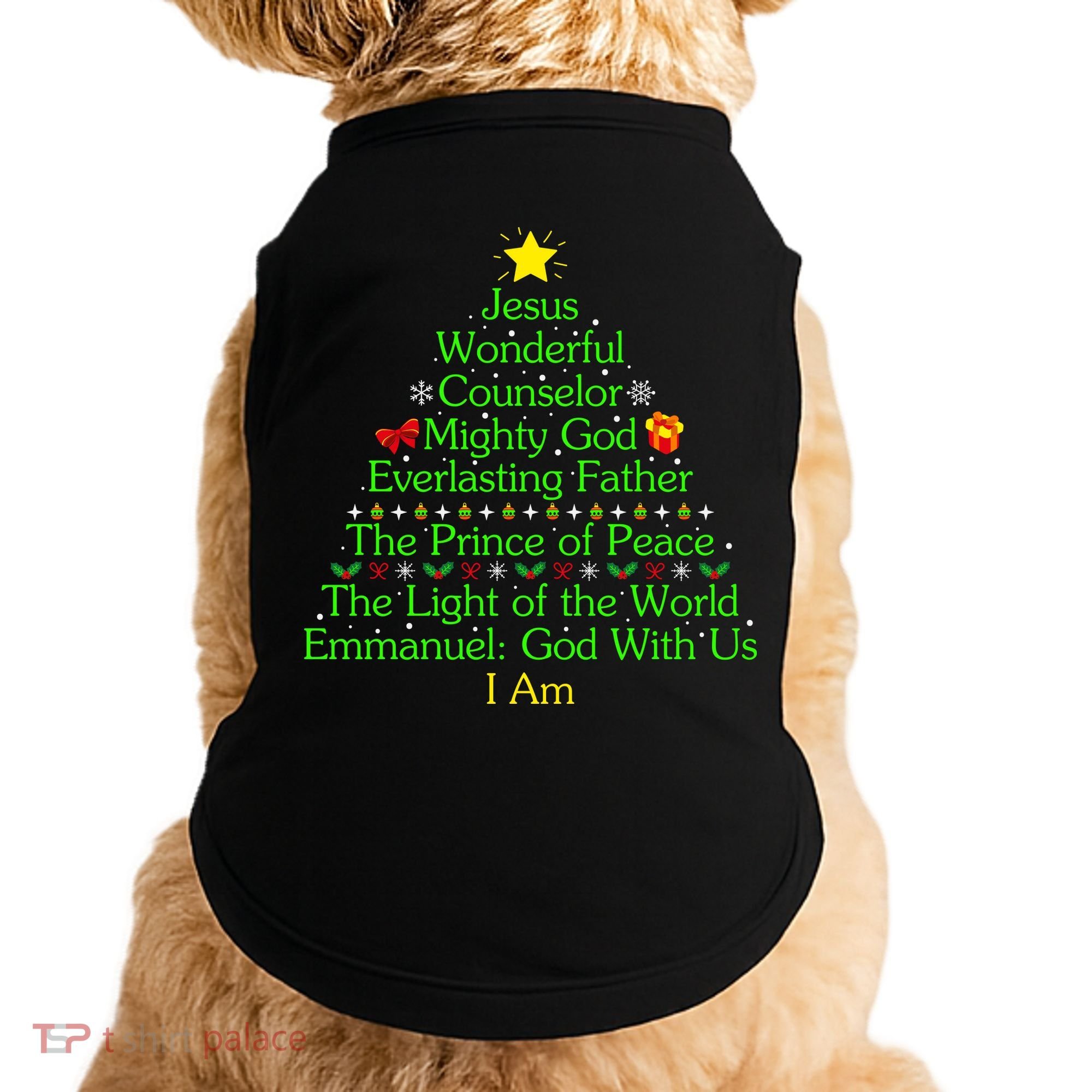 Funny Christmas Jesus Wonderful Counselor Mighty God Doggie Tank
