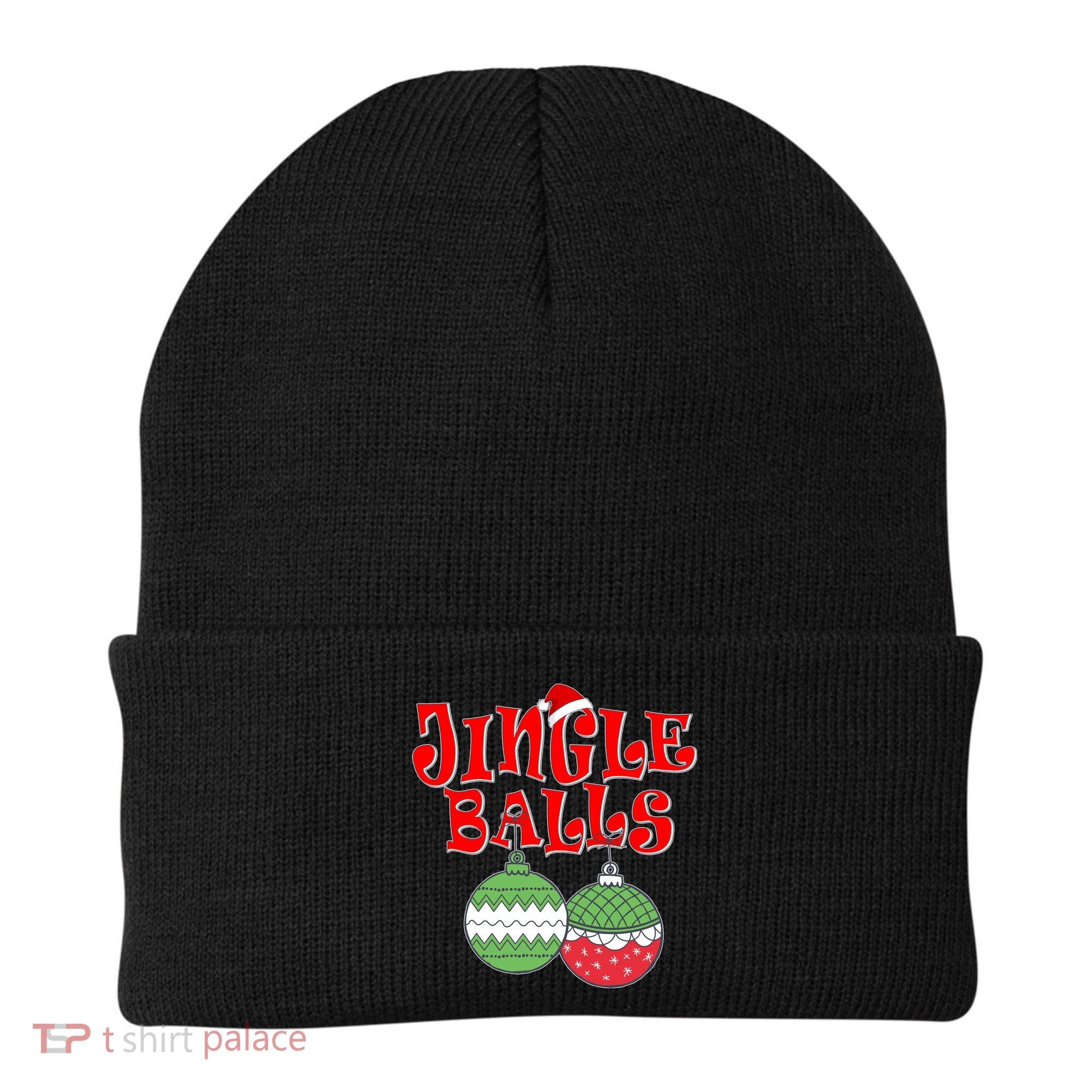 Funny Christmas Jingle Balls Matching Couples Shirts Beanie