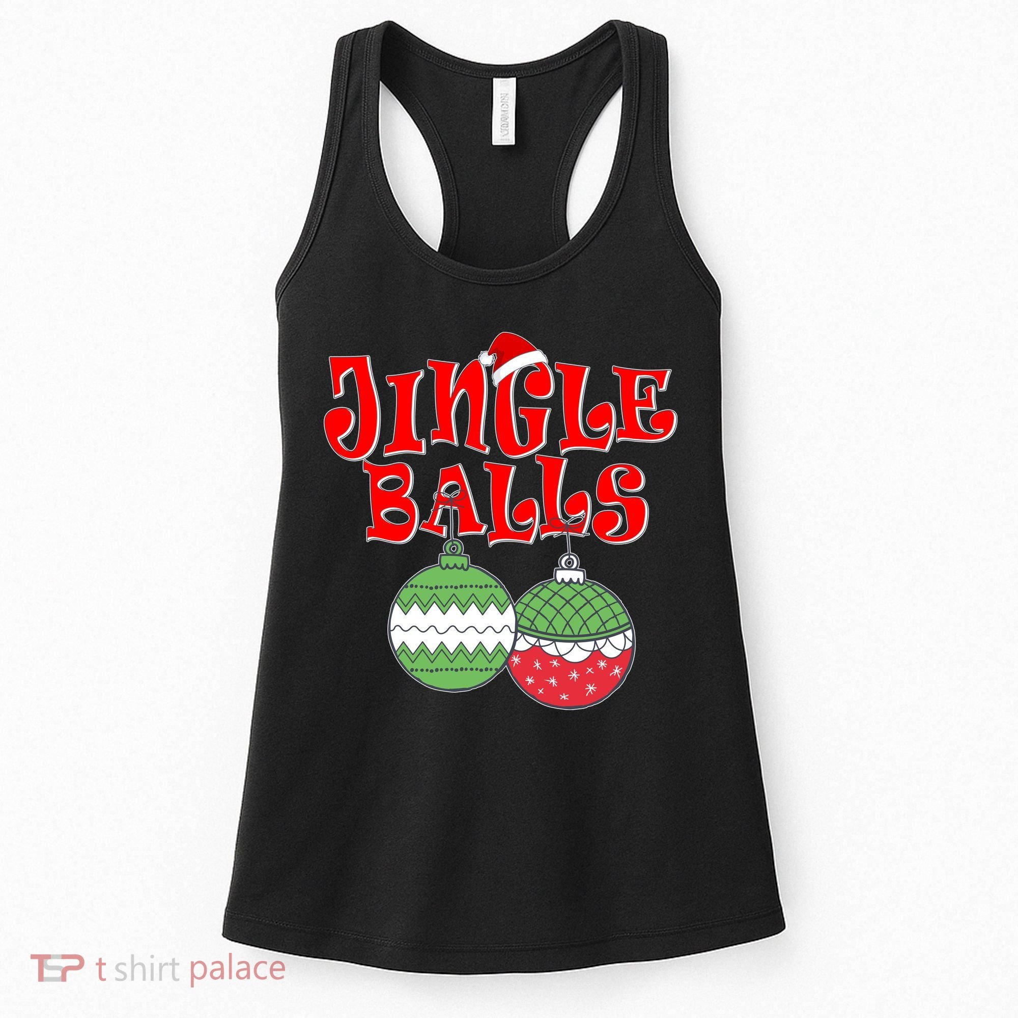 Funny Christmas Jingle Balls Matching Couples Shirts Women's Tank Top