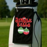 Funny Christmas Jingle Balls Matching Couples Shirts Golf Towel thumb 2