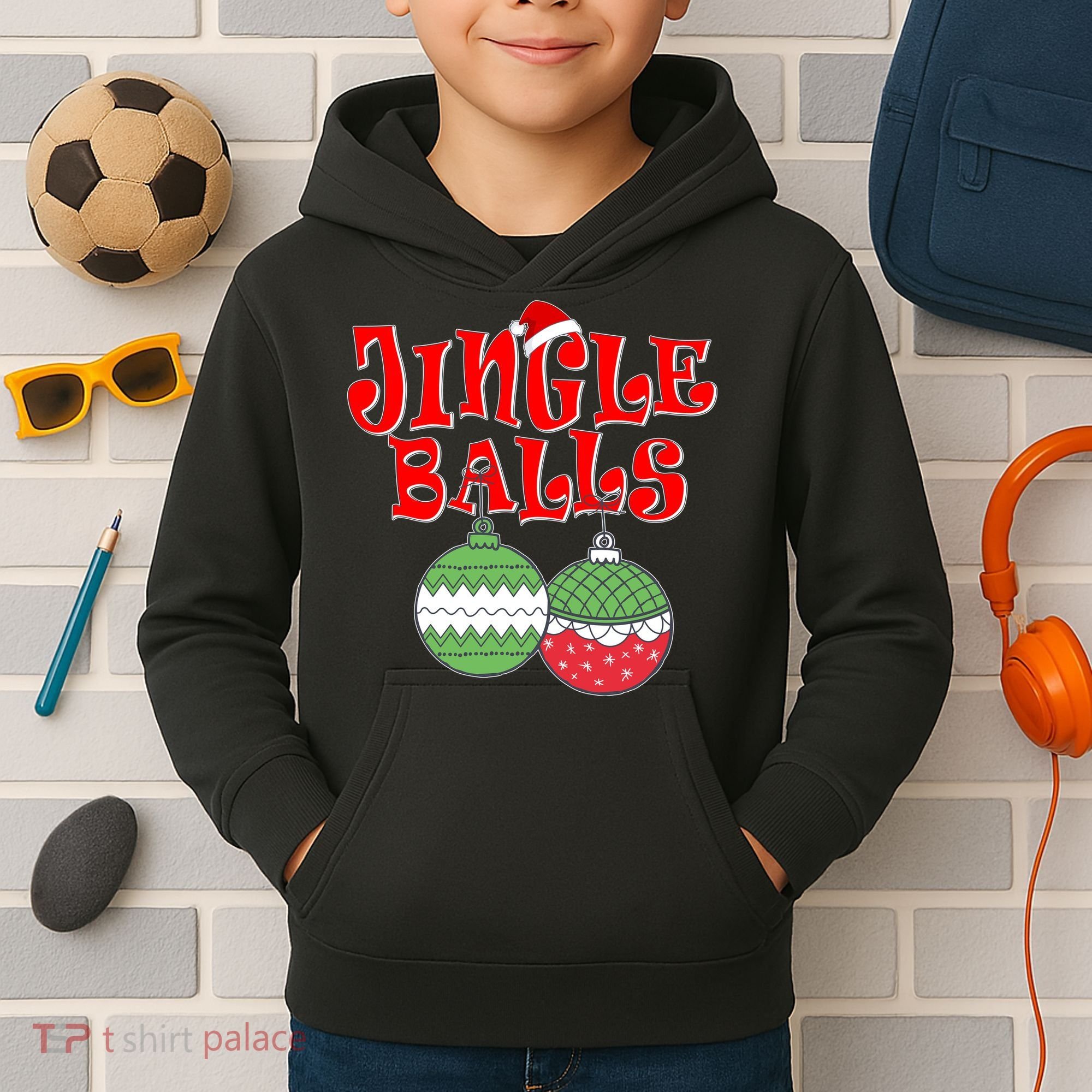 Funny Christmas Jingle Balls Matching Couples Shirts Kids Hoodie