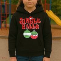 Funny Christmas Jingle Balls Matching Couples Shirts Kids Hoodie thumb 3