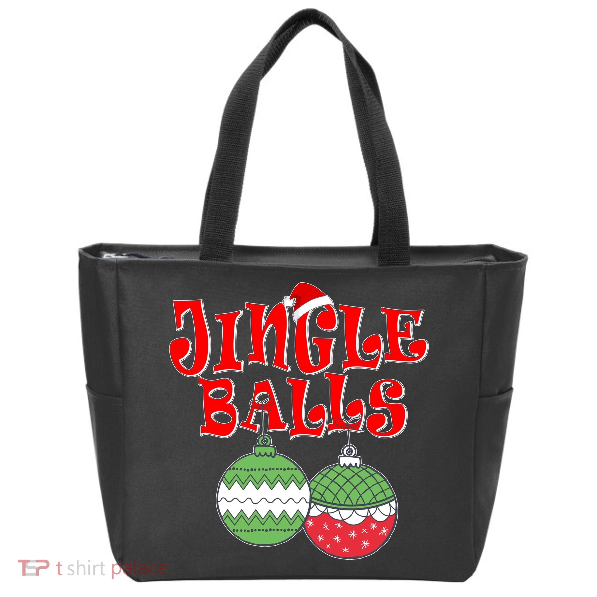 Funny Christmas Jingle Balls Matching Couples Shirts Tote Bag