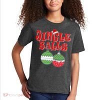 Funny Christmas Jingle Balls Matching Couples Shirts Kids T-Shirt thumb 2
