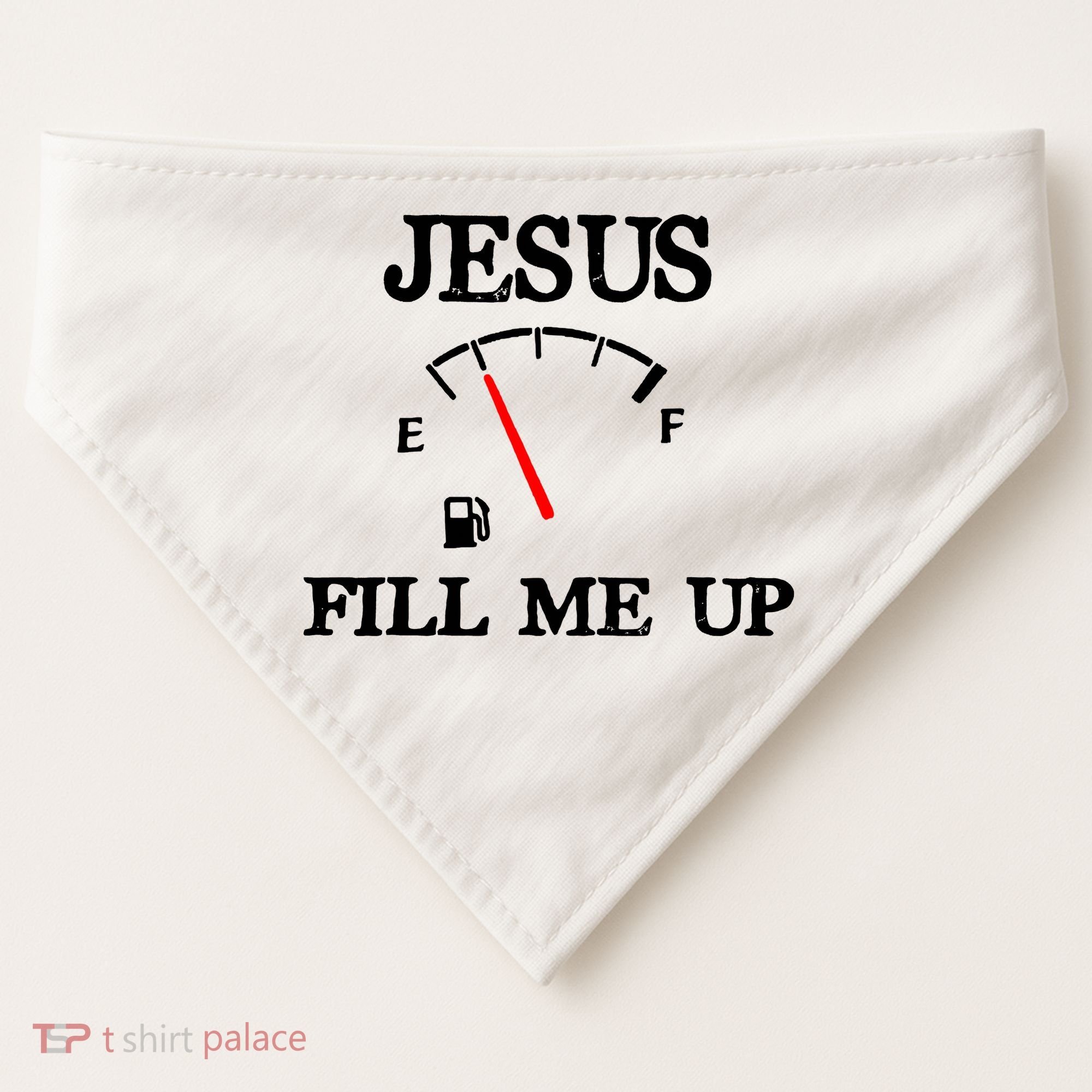 Funny Christian Jesus Fill Me Up USA-Made Doggie Bandana